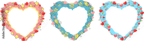 set of valentine's day romantic abstract frames