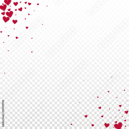 Red heart love confettis. Valentine's day corner n