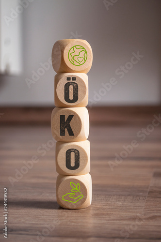 Würfel mit Öko Ökologie