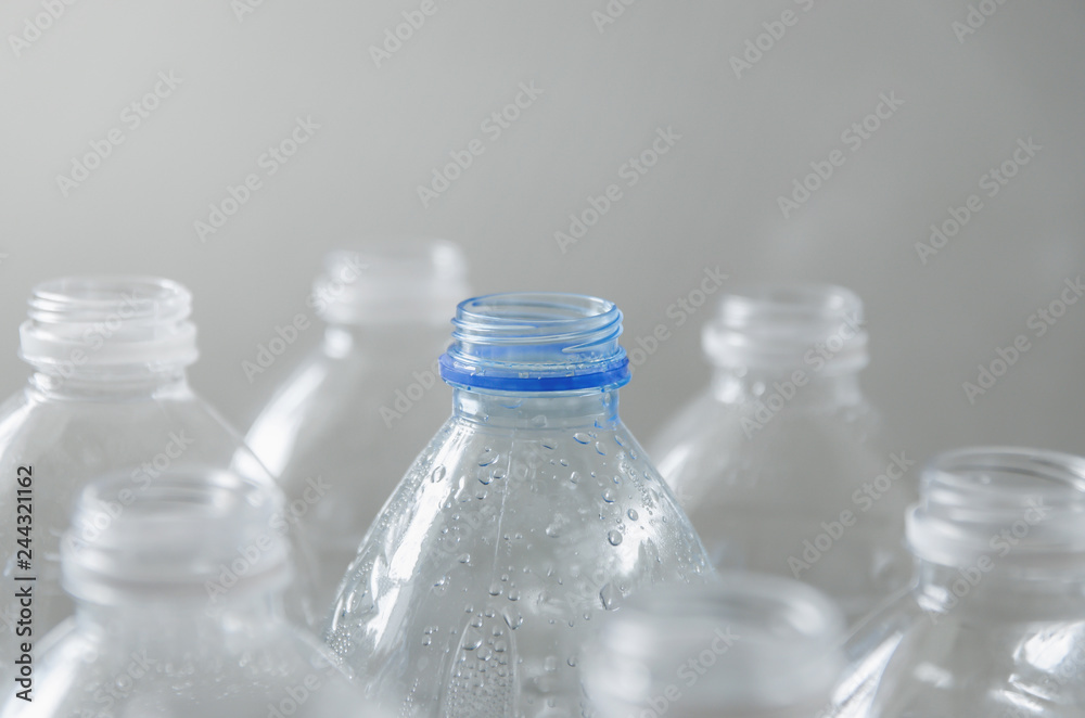 Empty bottles for recycle, Campaign to reduce the use of plastic and save world. Empty bottles for recycle, Campaign to reduce the use of plastic and save world.