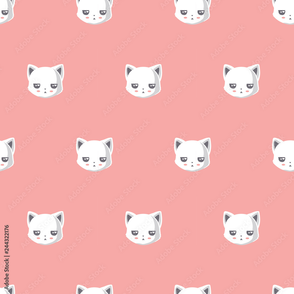 pattern with cute cat. pattern with cute cat.