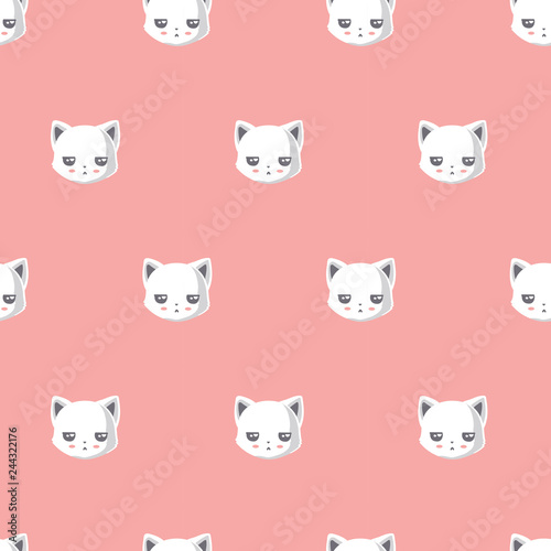 pattern with cute cat.