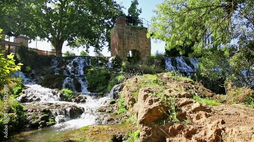 La Paradera waterfall next to Ibdes town, province of Zaragoza, Aragon, Spain photo