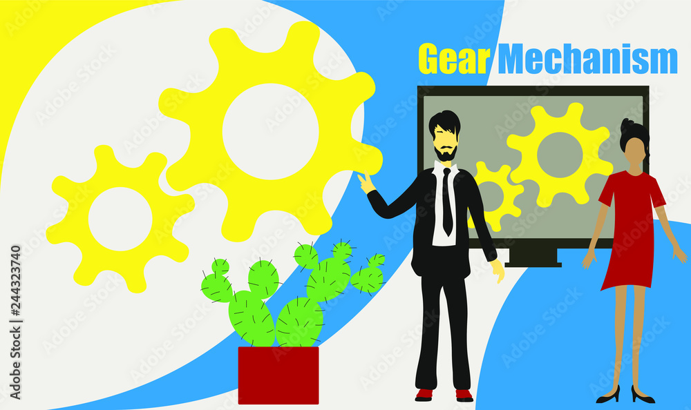 Gear mechanical vector illustration concept, people solved the problem with teamwork, can be used for, landing page, template, ui, web, mobile app, poster, banner, flyer Gear mechanical vector illustration concept, people solved the problem with teamwork, can be used for, landing page, template, ui, web, mobile app, poster, banner, flyer