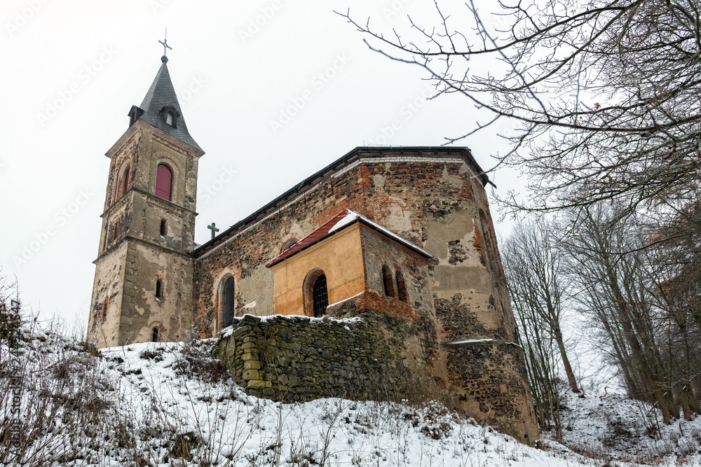 Old church in wintertime
