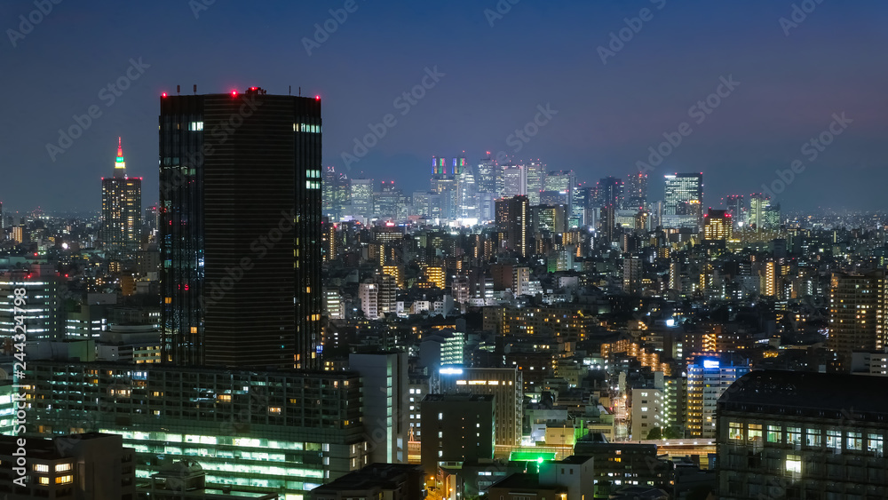 東京 文京シビックセンター 展望ラウンジからの夜景（新宿方面）