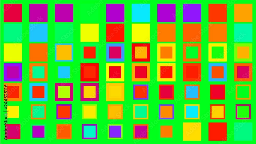 Twinkling colorful squares on green screen minimalism concept Twinkling colorful squares on green screen minimalism concept