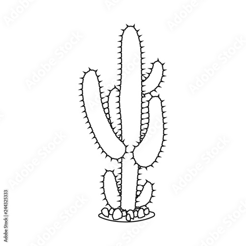Isolated object of cactus and pot sign. Set of cactus and cacti stock vector illustration.