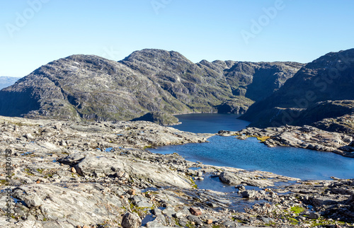 Mountains in the south of Norway on a sunny day.