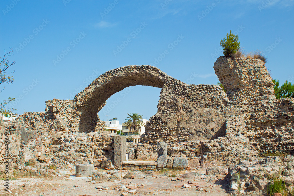 ruins of old castle kos island greece