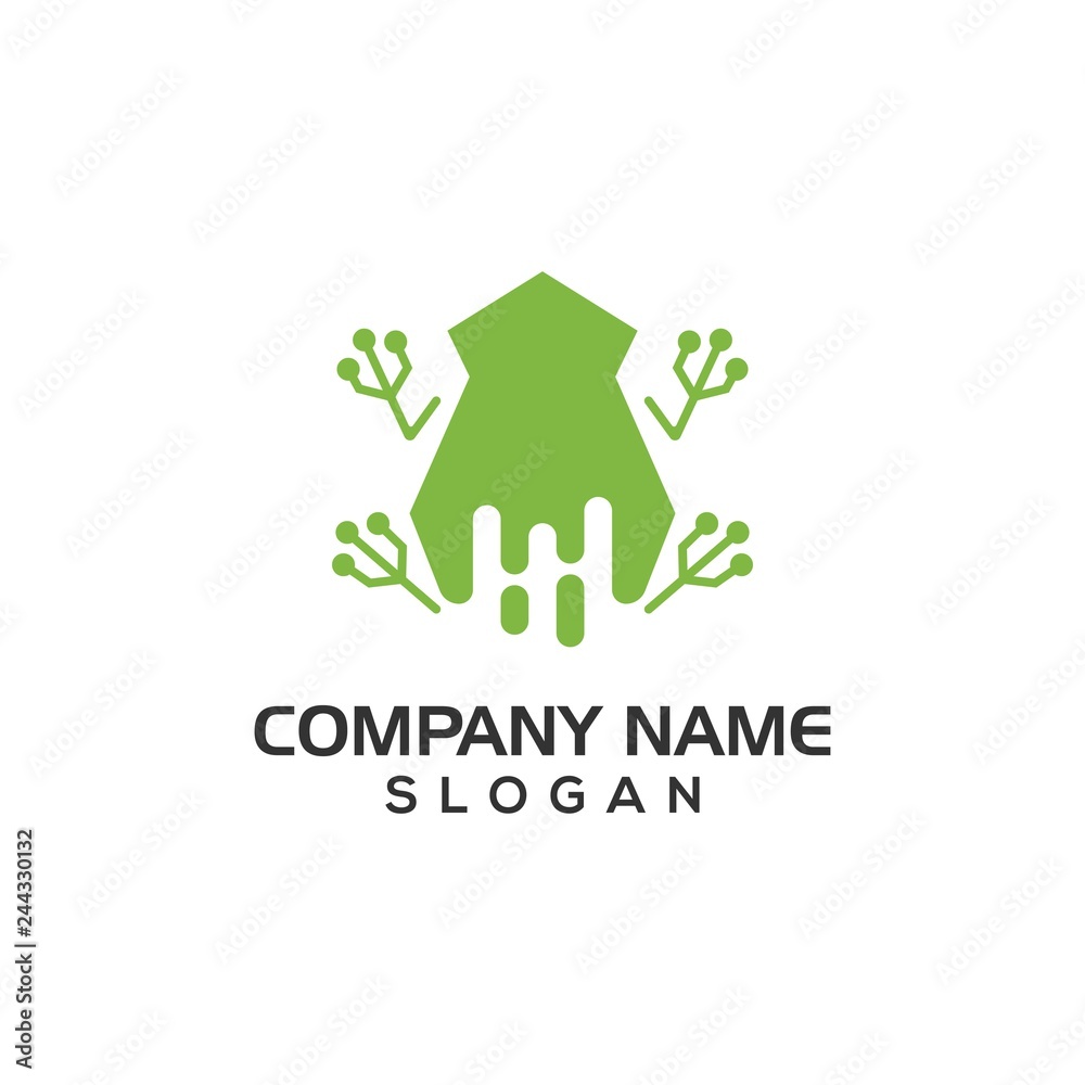 Abstract frog for digital or technology logo template Abstract frog for digital or technology logo template
