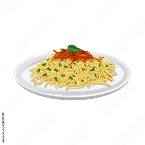 Isolated object of pasta and carbohydrate logo. Collection of pasta and macaroni stock vector illustration.