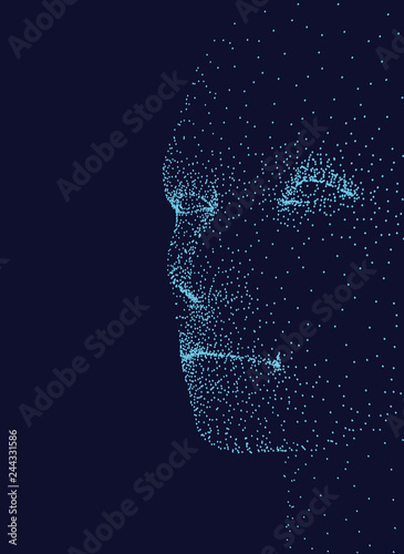 Human face with dots