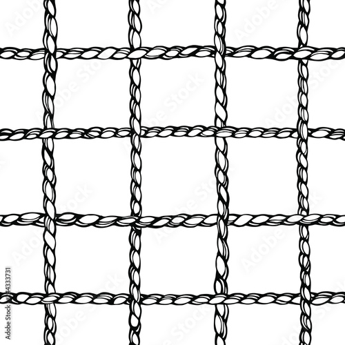 Hand drawn vector seamless pattern of ropes