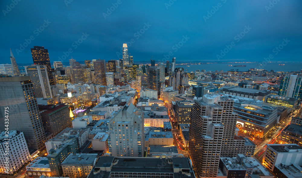 San Francisco Skyline at Sunrise, California, USA