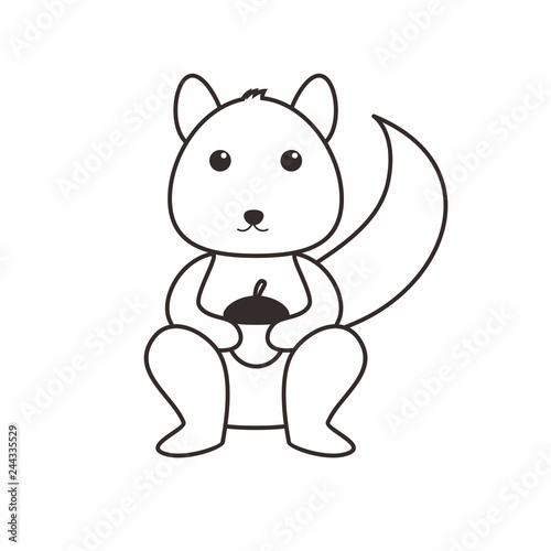 Cute squirrel vector with black and white color 