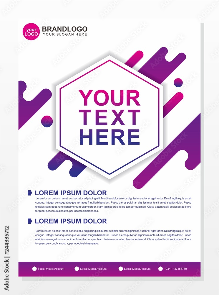 Modern brochure template design with white and purple color Modern brochure template design with white and purple color