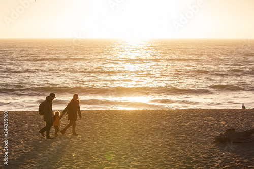 Happy family visit Pacific Ocean in California © Maygutyak