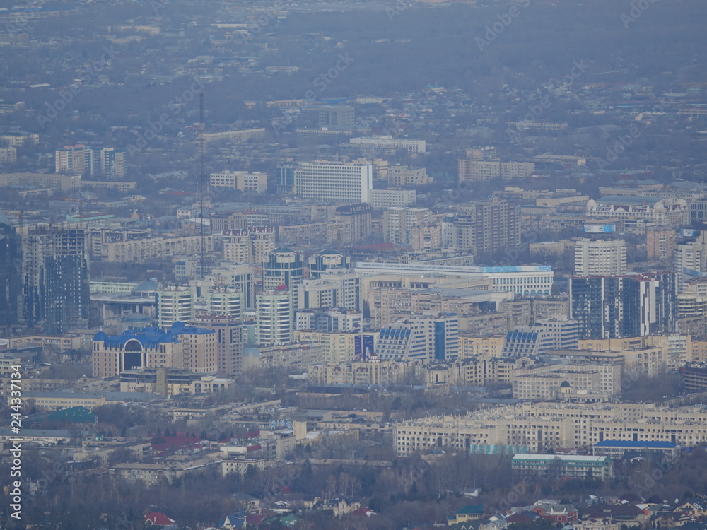 Вид с верху на город. Алма - Ата.