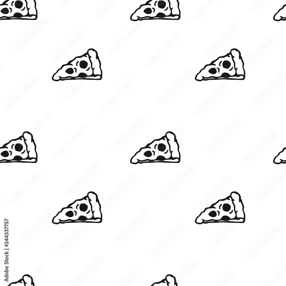 Pizza draw by hand seamless pattern. Pizza Vector background for textiles Pizza draw by hand seamless pattern. Pizza Vector background for textiles