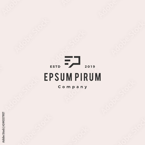 Εκτύπωση καμβά ep letter monogram logo hipster vintage retro vector icon