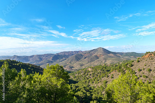 Wind generator, Wind power plants in the mountains, Portman, Murcia, Spain