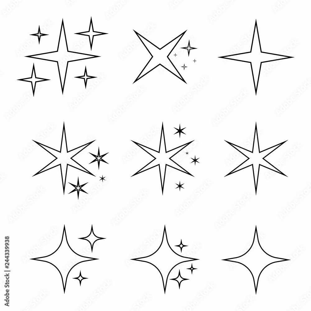 Sparkles. Decoration element. Glowing light effect stars Sparkles. Decoration element. Glowing light effect stars