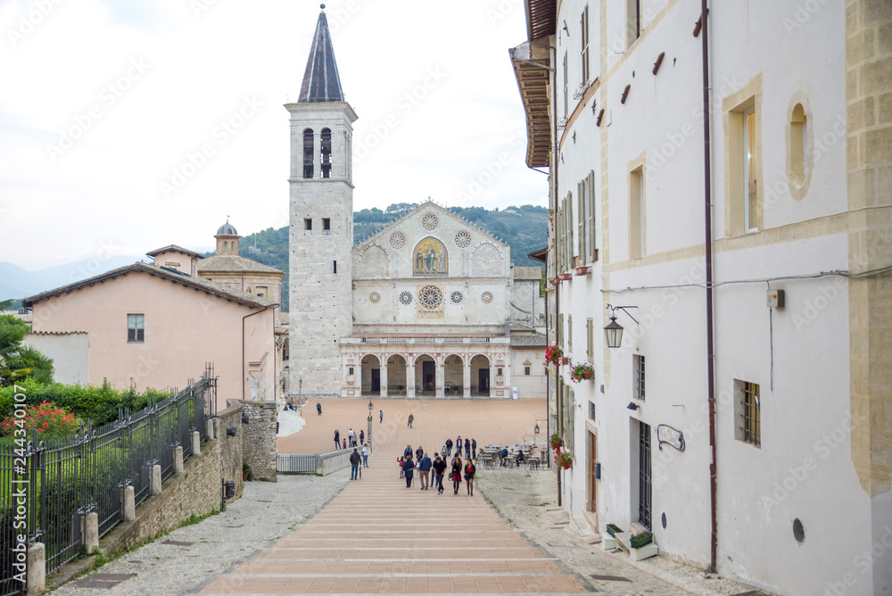 Italian village. Cathedral of Spoleto, Santa Maria Assunta.