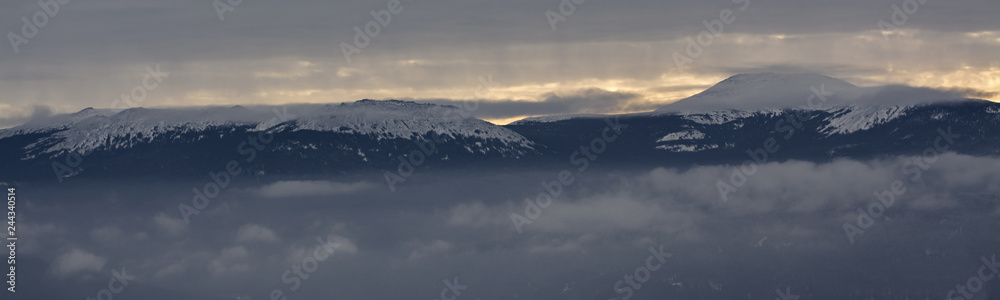 Panorama of the mountain landscape in the national park of Russia