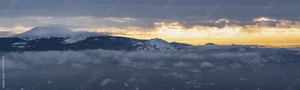 Panorama of the mountain landscape in the national park of Russia