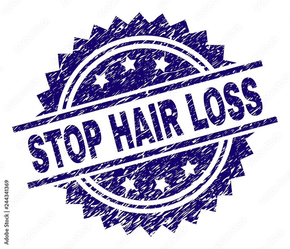 STOP HAIR LOSS stamp seal watermark with distress style. Blue vector rubber  print of STOP HAIR LOSS tag with unclean texture. Stock Vector | Adobe Stock