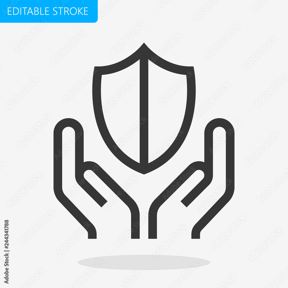 Shield Safe Secure Hands icon Vector Editable Stroke Pixel Perfect Shield Safe Secure Hands icon Vector Editable Stroke Pixel Perfect