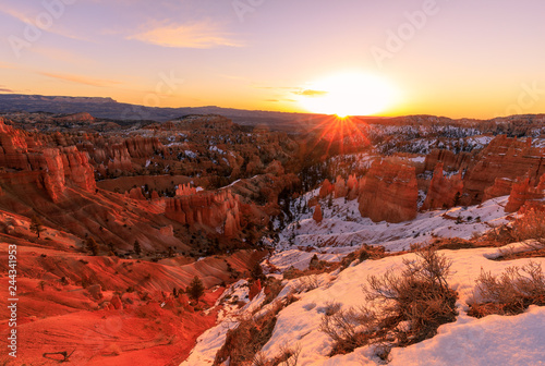 Scenic Winter Sunrise at Bryce Canyon Utah © natureguy