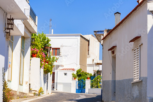 Greek streets with white houses