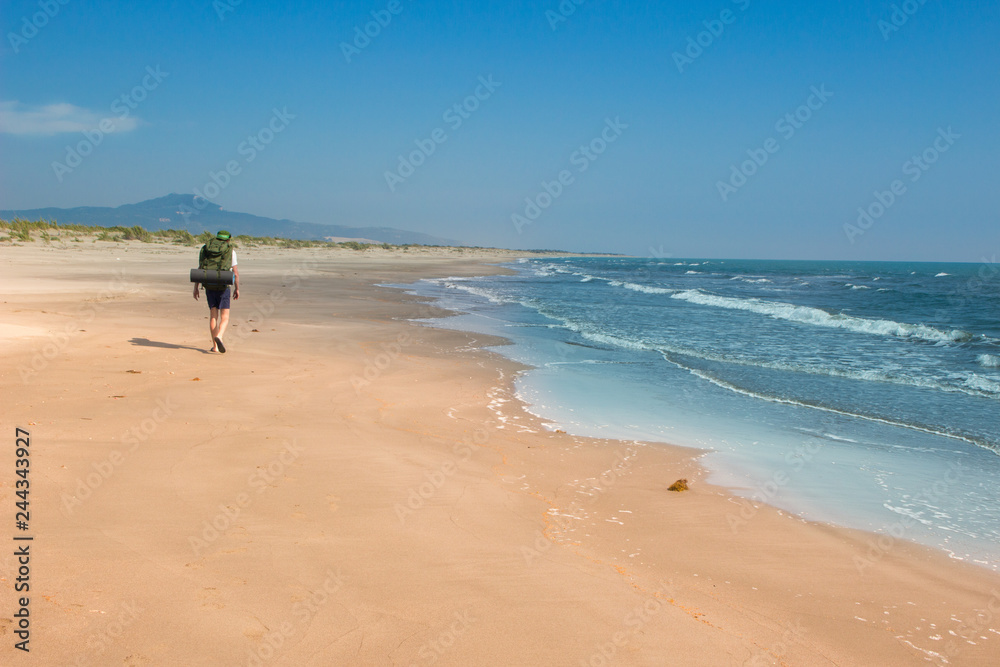 Deserted sandy beach of Patara with a length of 20 km. At the beginning of the season, when there are no tourists Deserted sandy beach of Patara with a length of 20 km. At the beginning of the season, when there are no tourists