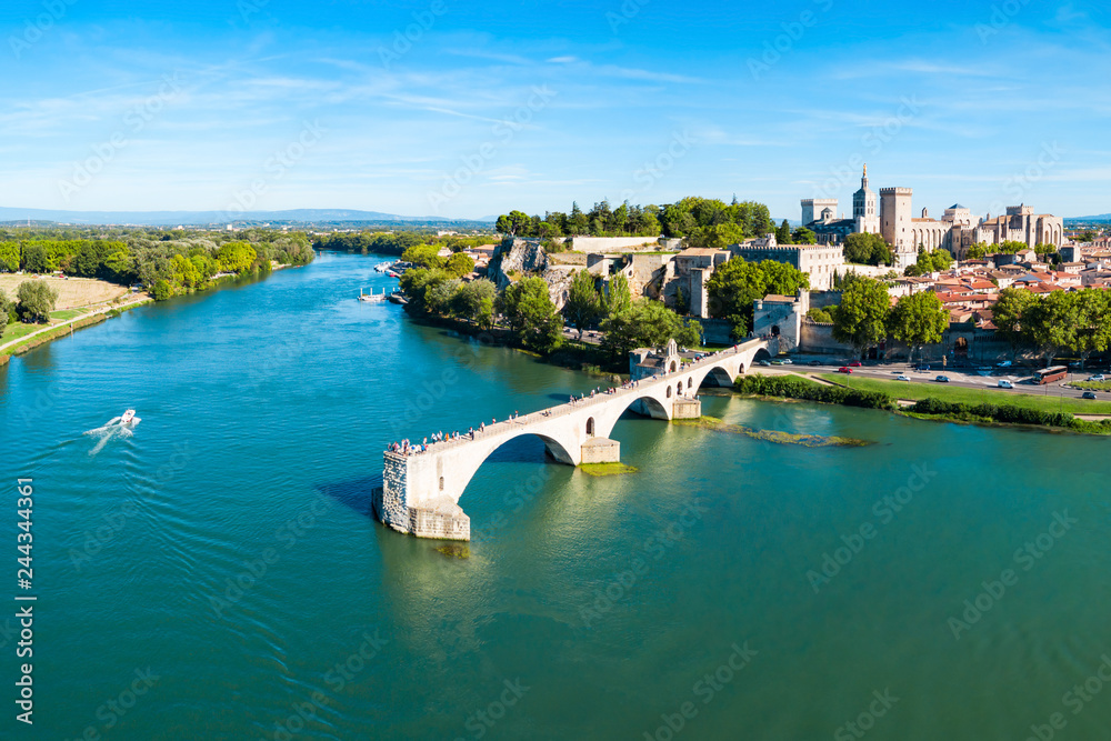 Avignon city aerial view, France