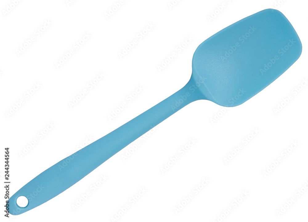 Silicone blue spatula for cooking isolated on white background Silicone blue spatula for cooking isolated on white background