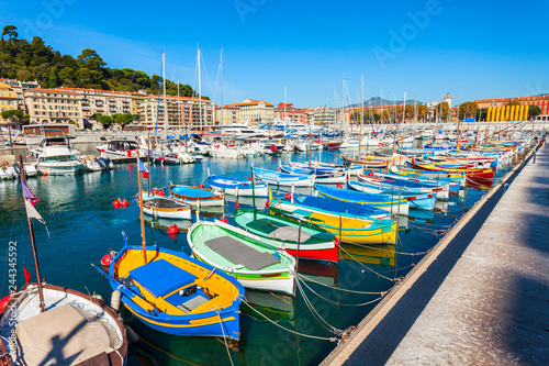Nice port with boats, France photo