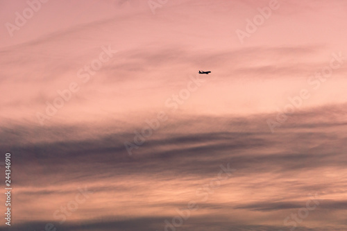 aircraft in the sunset