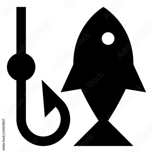 Fishing Fish Hook Vector Icon.eps