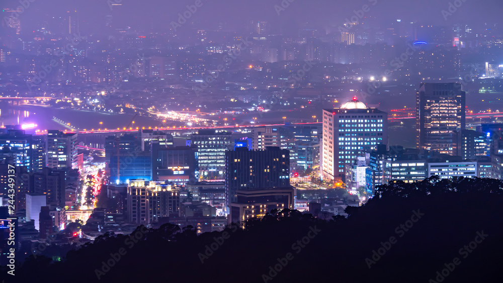 High view of Taiwan cityscape night light in Taipei 2 High view of Taiwan cityscape night light in Taipei 2