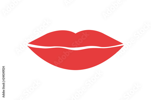 Labios de mujer de color rojo.