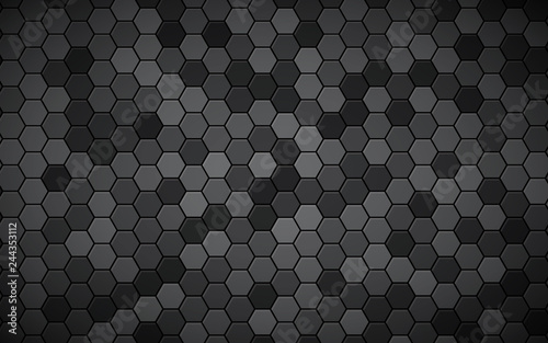 Abstract hexagon black background. Hexagon texture effect.