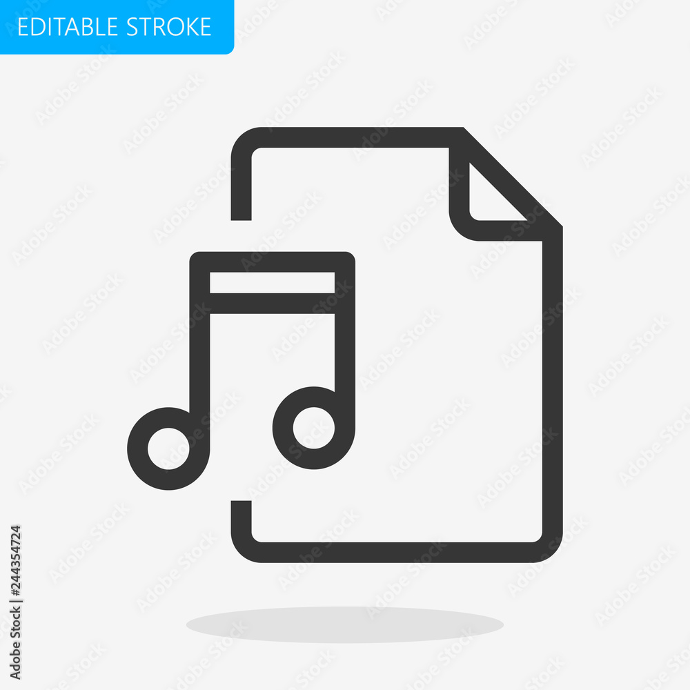 Audio Music File Vector Icon Editable Stroke Pixel Perfect Audio Music File Vector Icon Editable Stroke Pixel Perfect
