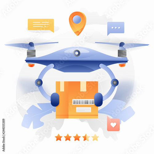 Drone Delivery Illustration