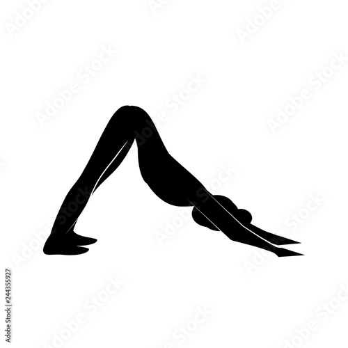 sign woman in a yoga pose