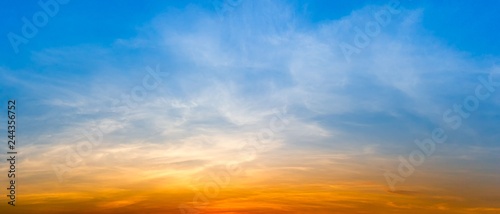 Blue sky and cloud twilight nature background