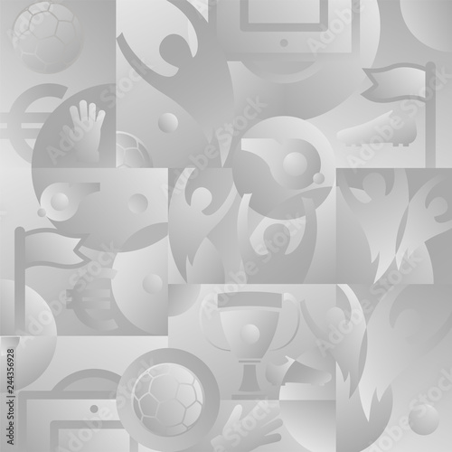 Soccer grey background, ector illustration