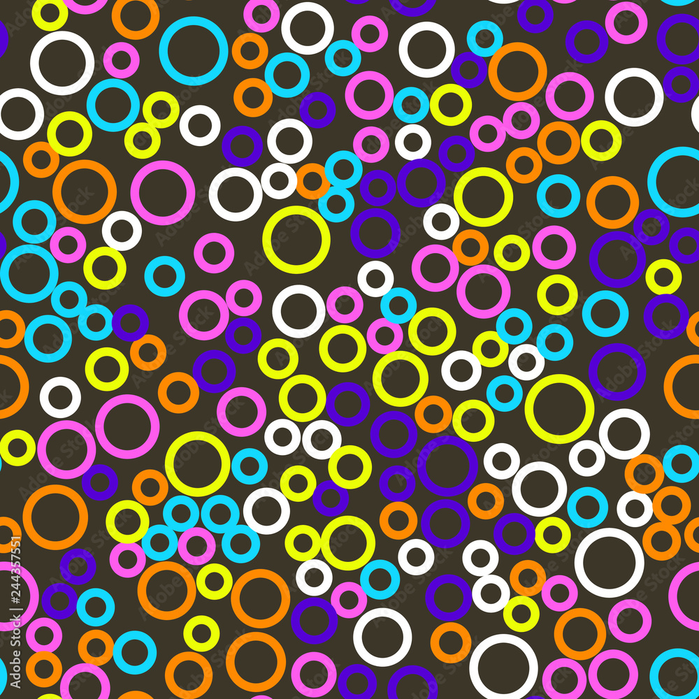 Rounds and circles Seamless vector EPS 10  Abstract geometric pattern. Multicolor Figures
