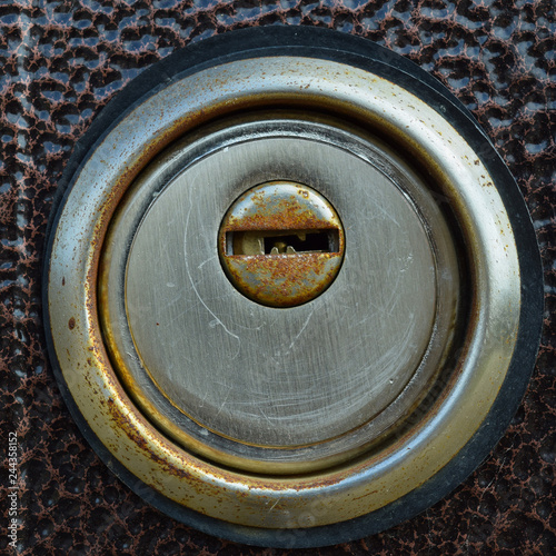 Keyhole in the iron door